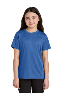 Port & Co Youth Heather Performance Tee PC390Y - True Royal Heather