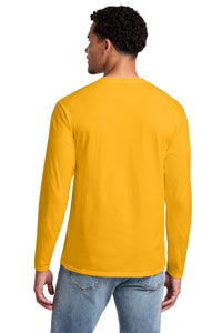 Port & Co Long Sleeve Fan Favorite Tee - Bright Gold Back