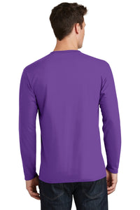 Port & Co Long Sleeve Fan Favorite Tee - True Purple Back