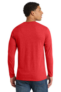 Port & Co Long Sleeve Fan Favorite  Blend Tee - Bright Red Heather Back