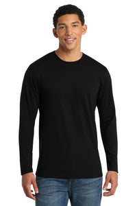 Port & Co Long Sleeve Fan Favorite  Blend Tee - Jet Black