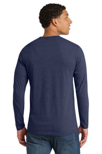 Port & Co Long Sleeve Fan Favorite  Blend Tee - Team Navy Heather Back