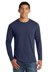 Port & Co Long Sleeve Fan Favorite  Blend Tee - Team Navy Heather