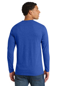 Port & Co Long Sleeve Fan Favorite  Blend Tee - True Royal Heather Back