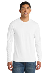Port & Co Long Sleeve Fan Favorite  Blend Tee - White