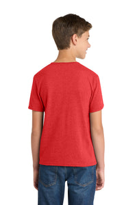 Port & Co Youth Fan Favorite  Blend Tee - Bright Red Heather Back