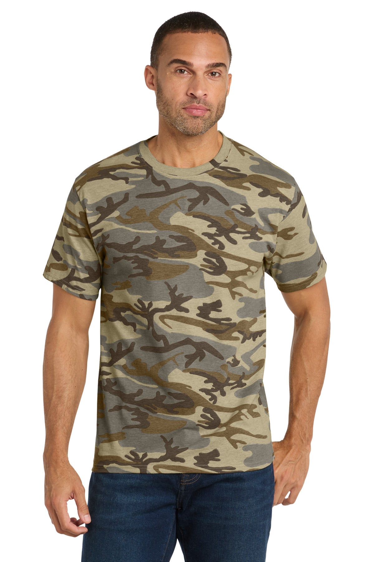 Port & Co Core Cotton Camo Tee - Desert Camo