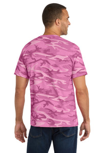 Port & Co Core Cotton Camo Tee - Pink Camo Back