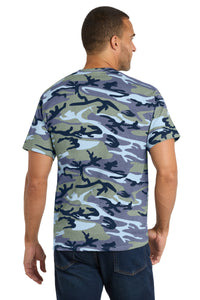 Port & Co Core Cotton Camo Tee - Woodland Blue Camo Back