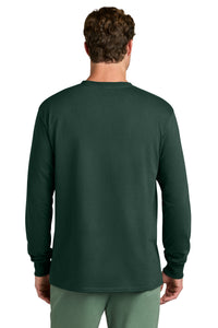 Port & Co Long Sleeve Core Cotton Tee - Dark Green Back