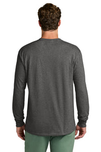 Port & Co Long Sleeve Core Cotton Tee - Dark Heather Grey Back