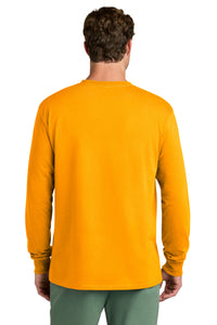 Port & Co Long Sleeve Core Cotton Tee - Gold Back