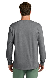 Port & Co Long Sleeve Core Cotton Tee - Graphite Heather Back
