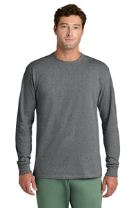 Port & Co Long Sleeve Core Cotton Tee - Graphite Heather