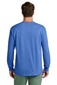 Port & Co Long Sleeve Core Cotton Tee - Heather Royal Back