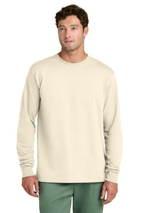 Port & Co Long Sleeve Core Cotton Tee - Natural