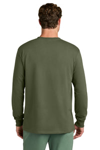 Port & Co Long Sleeve Core Cotton Tee - Olive Drab Green Back