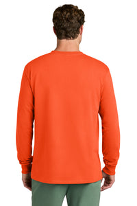 Port & Co Long Sleeve Core Cotton Tee - Orange Back