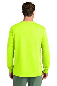 Port & Co Long Sleeve Core Cotton Tee - S. Green Back