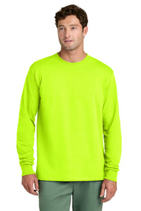 Port & Co Long Sleeve Core Cotton Tee - S. Green