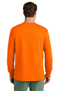 Port & Co Long Sleeve Core Cotton Tee - S. Orange Back