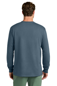 Port & Co Long Sleeve Core Cotton Tee - Steel Blue Back