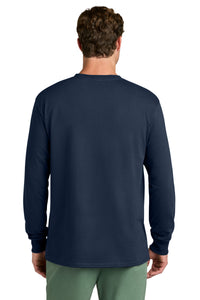 Port & Co Long Sleeve Core Cotton Tee - True Navy Back