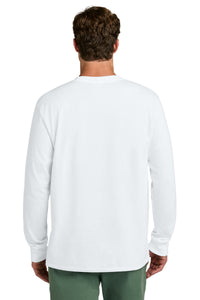 Port & Co Long Sleeve Core Cotton Tee - White Back