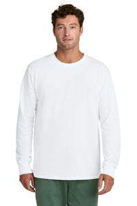 Port & Co Long Sleeve Core Cotton Tee - White