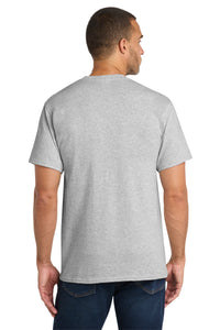 Port & Co Core Cotton Pocket Tee - Ash Back