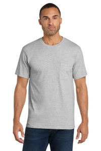 Port & Co Core Cotton Pocket Tee - Ash