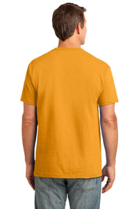 Port & Co Core Cotton Pocket Tee - Gold Back