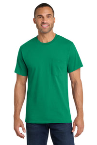 Port & Co Core Cotton Pocket Tee - Kelly