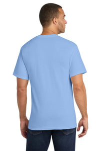 Port & Co Core Cotton Pocket Tee - Light Blue Back