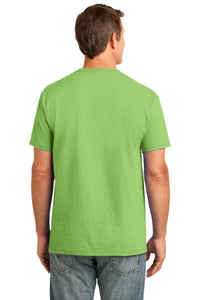 Port & Co Core Cotton Pocket Tee - Lime Back
