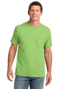 Port & Co Core Cotton Pocket Tee - Lime