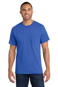 Port & Co Core Cotton Pocket Tee - Royal