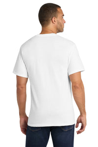 Port & Co Core Cotton Pocket Tee - White Back