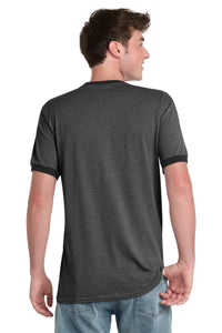 Port & Co Core Cotton Ringer Tee - Dark Heather Grey/ Jet Black Back