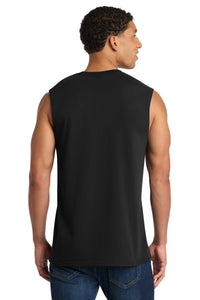Port & Co Core Cotton Sleeveless Tee - Jet Black Back