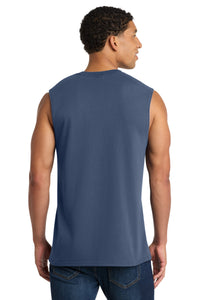 Port & Co Core Cotton Sleeveless Tee - Navy Back