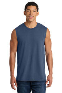Port & Co Core Cotton Sleeveless Tee - Navy