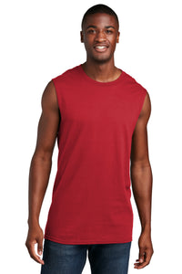 Port & Co Core Cotton Sleeveless Tee - Red