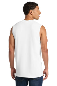 Port & Co Core Cotton Sleeveless Tee - White Back