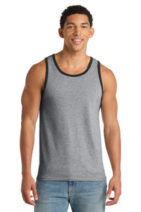 Port & Co Core Cotton Tank Top - Athletic Heather/ Jet Black
