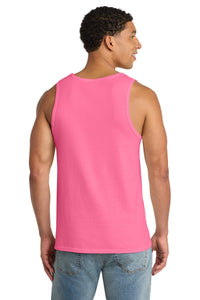Port & Co Core Cotton Tank Top - Neon Pink Back