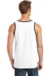 Port & Co Core Cotton Tank Top - White/ Jet Black Back