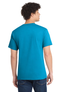 Port & Co Tall Core Cotton Tee PC54T - Neon Blue Back