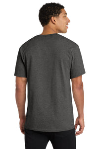 Port & Co Core Cotton V-Neck Tee - Dark Heather Grey Back