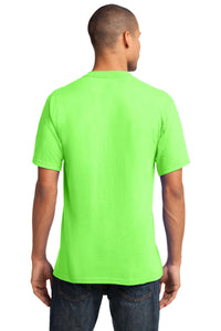 Port & Co Core Cotton V-Neck Tee - Neon Green Back